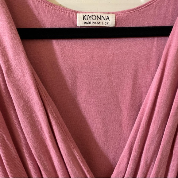 Kiyonna 2X Pink Rumor Ruched Dress Glamour Bodycon Cocktail - Picture 3 of 6